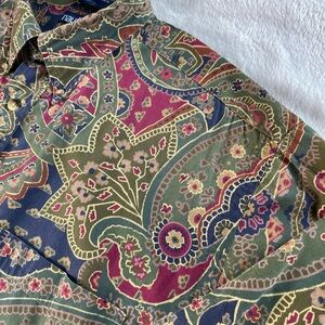 Vintage 90s Nautica Paisley Long Sleeve Button Up Shirt Size LG Cotton